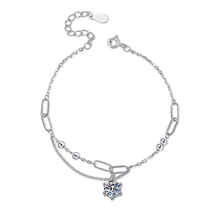 [Riva Schmuck]KLASSISCHES SOLITÄR MOISSANIT-ARMBAND
