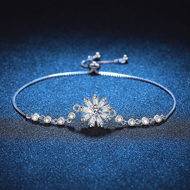 [Riva Jewelry]ラディアントアイシークリスタルサンフラワーモアッサナイトブレスレット