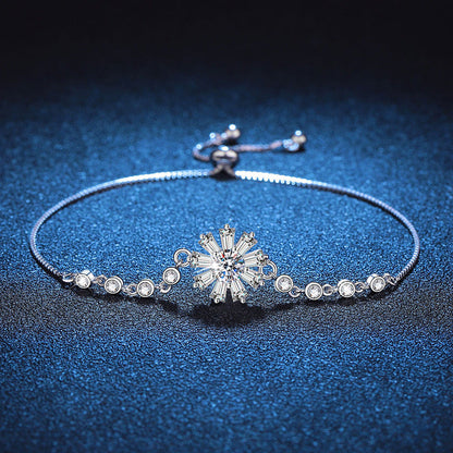 [Riva Jewelry]ラディアントアイシークリスタルサンフラワーモアッサナイトブレスレット