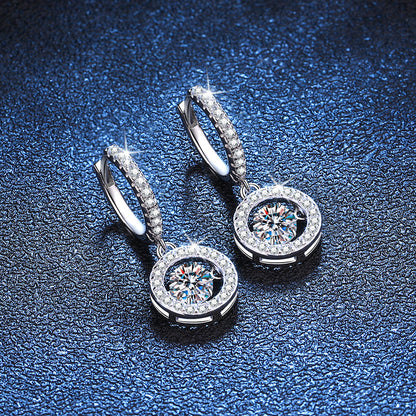 [Riva Jewelry]TANZENDE MOISSANITE-HALO-DROP-CREOLEN