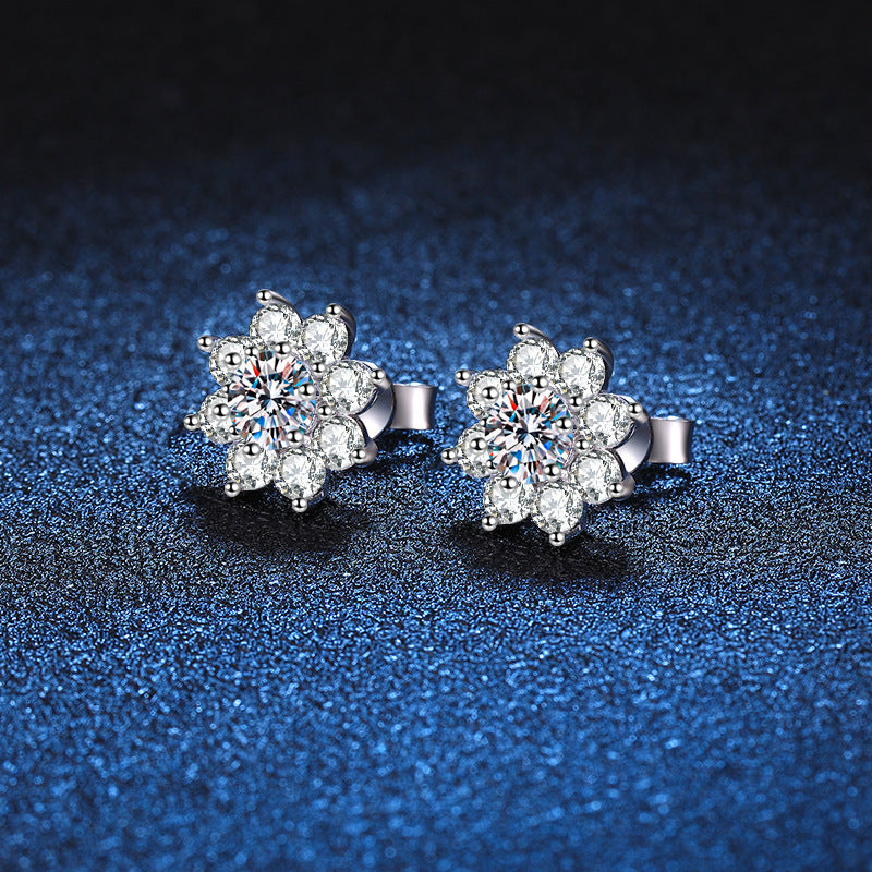 [Riva Jewelry]STRAHLENDE SONNENBLUMEN MOISSANIT OHRSTECKER