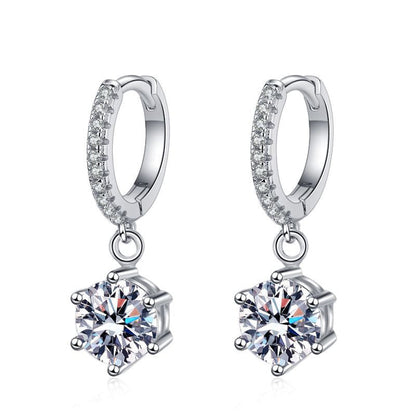 [Riva Jewelry]KLASSISCHE MOISSANIT-OHRRINGE MIT 6-ZACKEN-FASSUNG