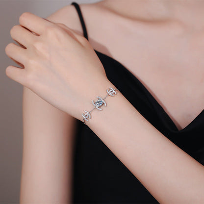 [Riva Jewelry]KLASSISCHES VERZAHNTES MOISSANIT-ARMBAND