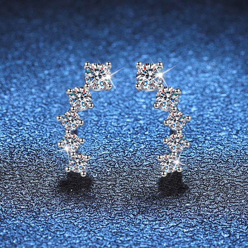 [Riva Jewelry]SPARKLING SMILE ARC MOISSANIT OHRSTECKER