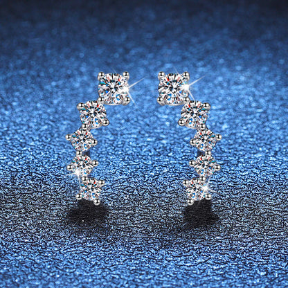 [Riva Jewelry]SPARKLING SMILE ARC MOISSANIT OHRSTECKER