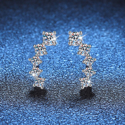 [Riva Jewelry]SPARKLING SMILE ARC MOISSANIT OHRSTECKER
