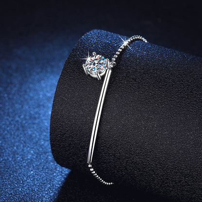 [Riva Jewelry]エレガント ハーフムーンカーブ モアッサナイトブレスレット