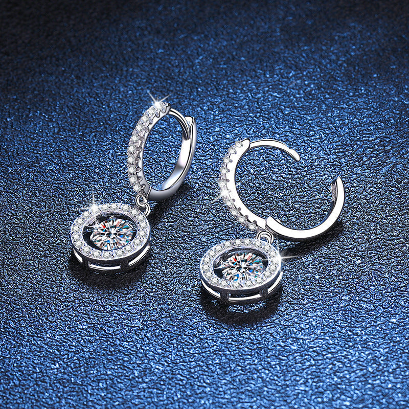 [Riva Jewelry]TANZENDE MOISSANITE-HALO-DROP-CREOLEN