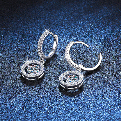 [Riva Jewelry]TANZENDE MOISSANITE-HALO-DROP-CREOLEN