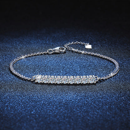 [Riva Jewelry]LÄCHELNDES GEBOGENES MOISSANIT-ARMBAND