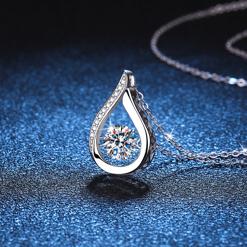 [Riva Jewelry]TANZENDE WASSER TROPFEN MOISSANIT HALSKETTE