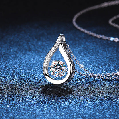 [Riva Jewelry]TANZENDE WASSER TROPFEN MOISSANIT HALSKETTE