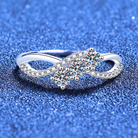[Riva Jewelry]VERSCHLUNGENER LIEBES-MOISSANITRING