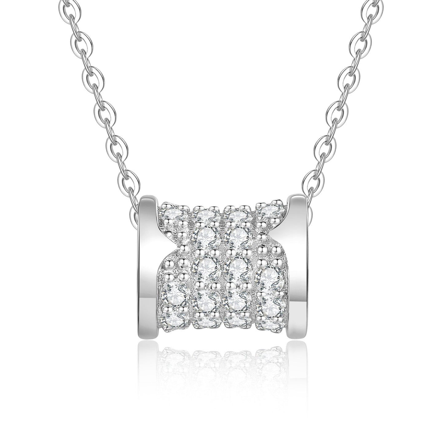 [Riva Jewelry]フルパヴェ「アワーグラス」モアッサナイトネックレス