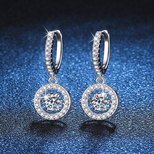 [Riva Jewelry]TANZENDE MOISSANITE-HALO-DROP-CREOLEN