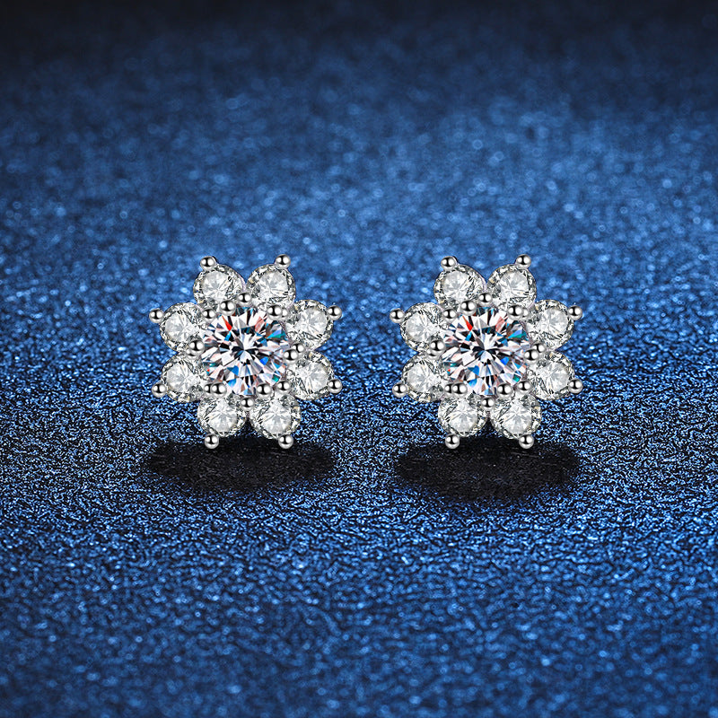 [Riva Jewelry]STRAHLENDE SONNENBLUMEN MOISSANIT OHRSTECKER