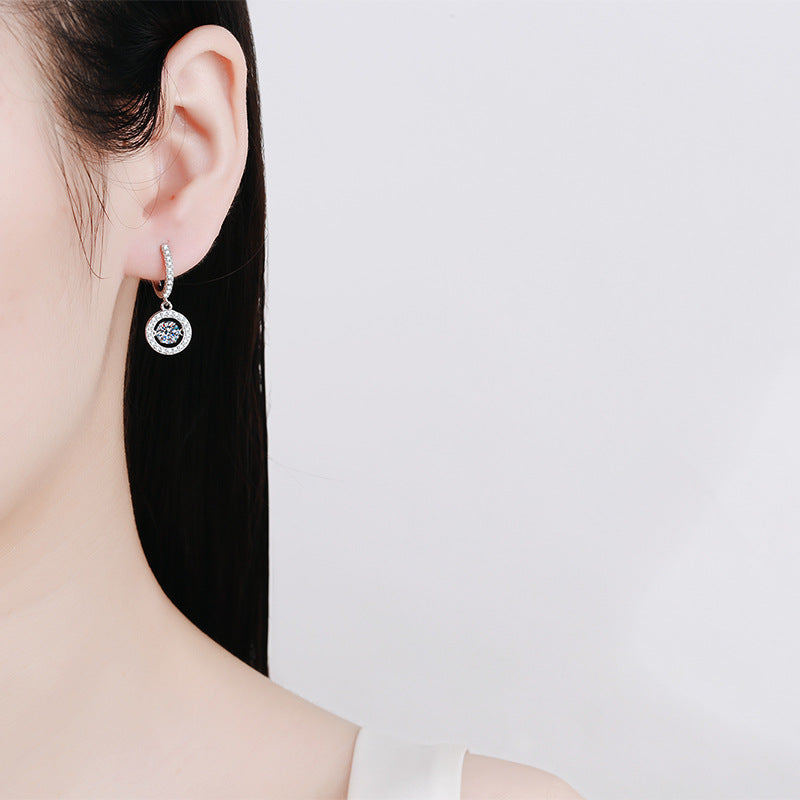 [Riva Jewelry]TANZENDE MOISSANITE-HALO-DROP-CREOLEN
