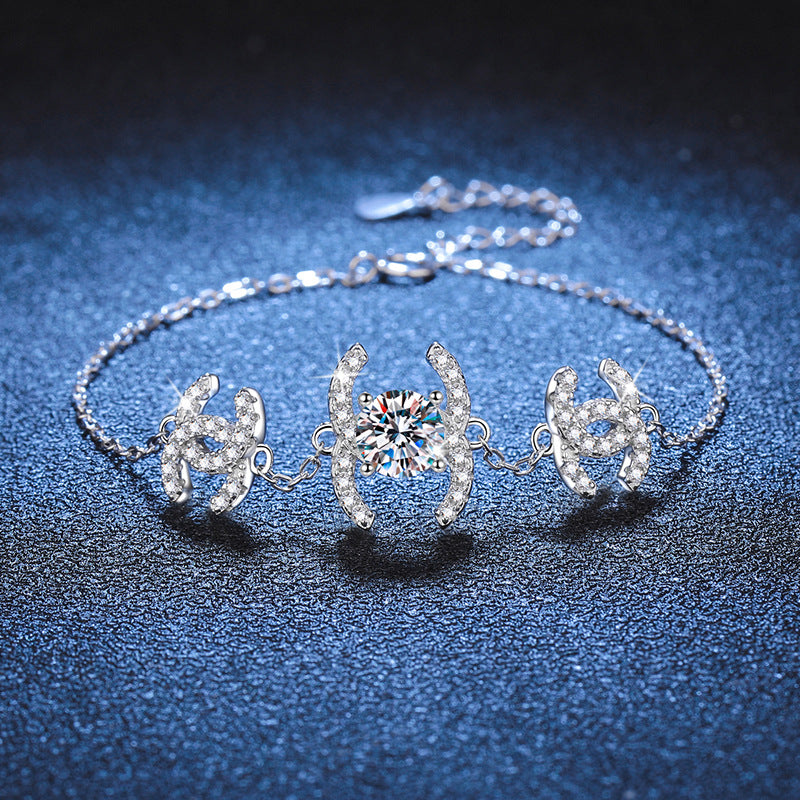 [Riva Jewelry]KLASSISCHES VERZAHNTES MOISSANIT-ARMBAND