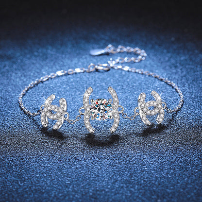 [Riva Jewelry]KLASSISCHES VERZAHNTES MOISSANIT-ARMBAND
