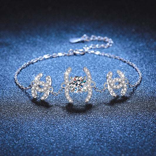 [Riva Jewelry]KLASSISCHES VERZAHNTES MOISSANIT-ARMBAND