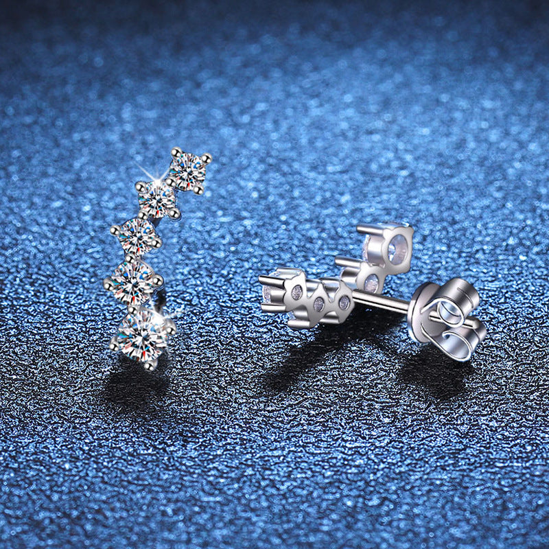 [Riva Jewelry]SPARKLING SMILE ARC MOISSANIT OHRSTECKER