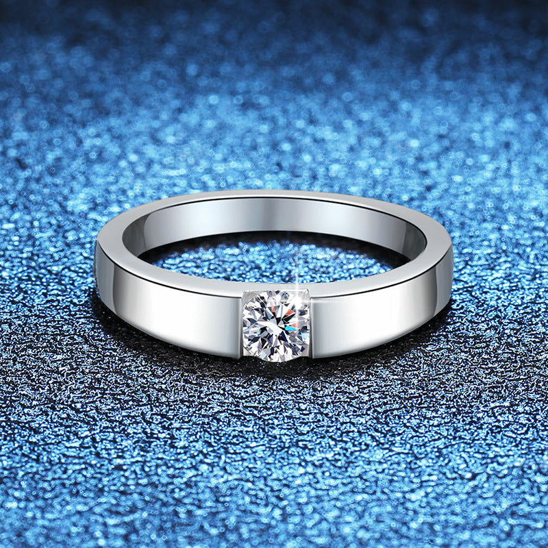 [Riva Jewelry]SLEEK MINIMALIST COUPLE'S MOISSANITE RING