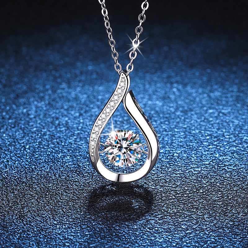 [Riva Jewelry]TANZENDE WASSER TROPFEN MOISSANIT HALSKETTE