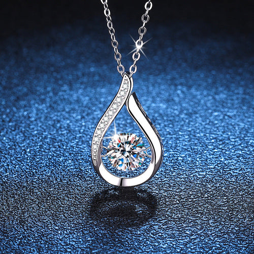 [Riva Jewelry]TANZENDE WASSER TROPFEN MOISSANIT HALSKETTE