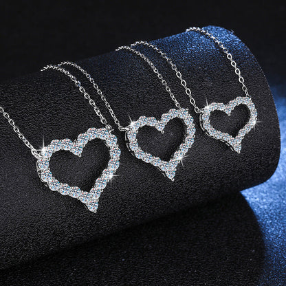 [Riva Jewelry]ROMANTISCHE HERZ-MOISSANIT-ANHÄNGERKETTE