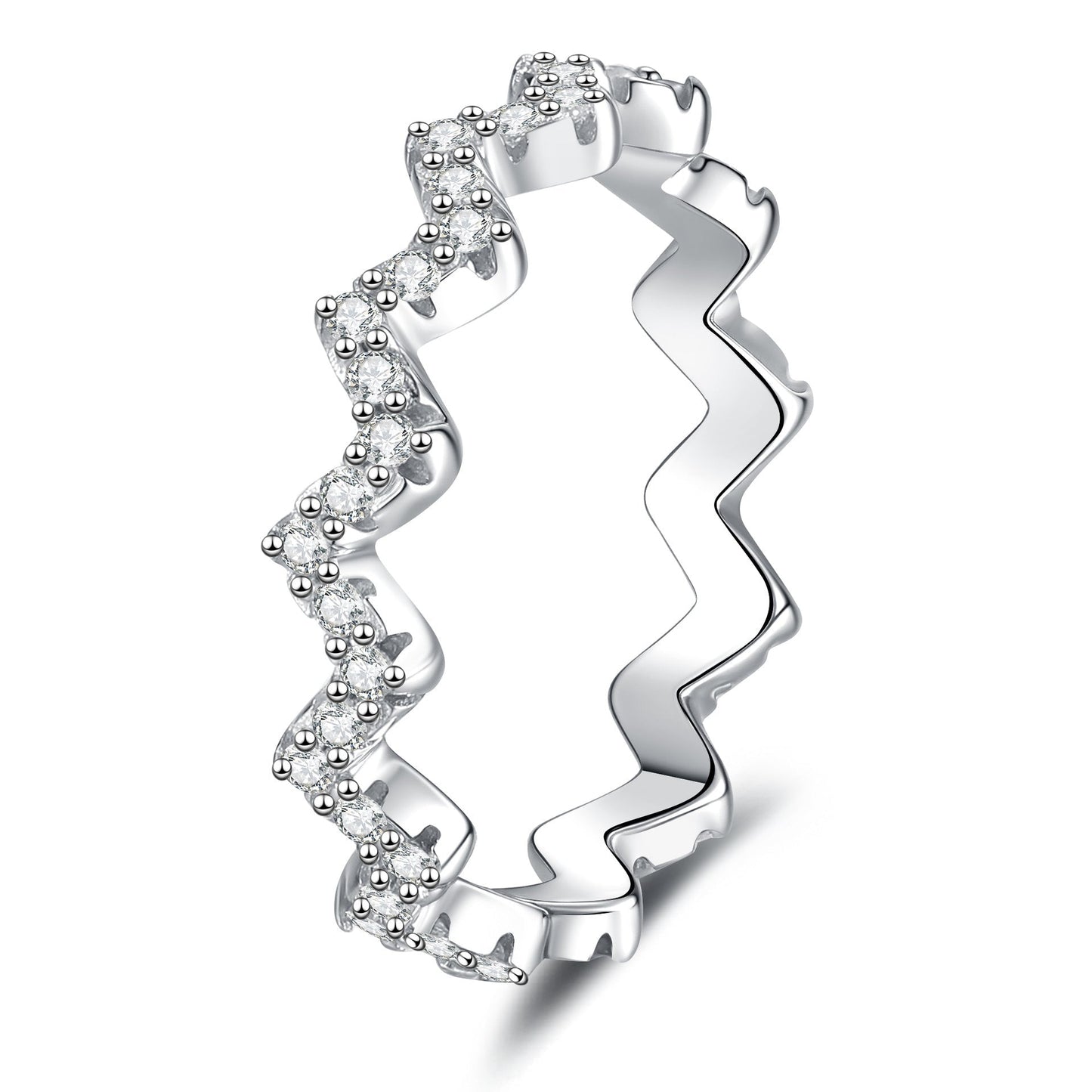 [Riva Jewelry]シックウェーブモアッサナイトエタニティリング
