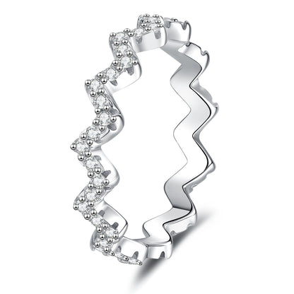 [Riva Jewelry]シックウェーブモアッサナイトエタニティリング
