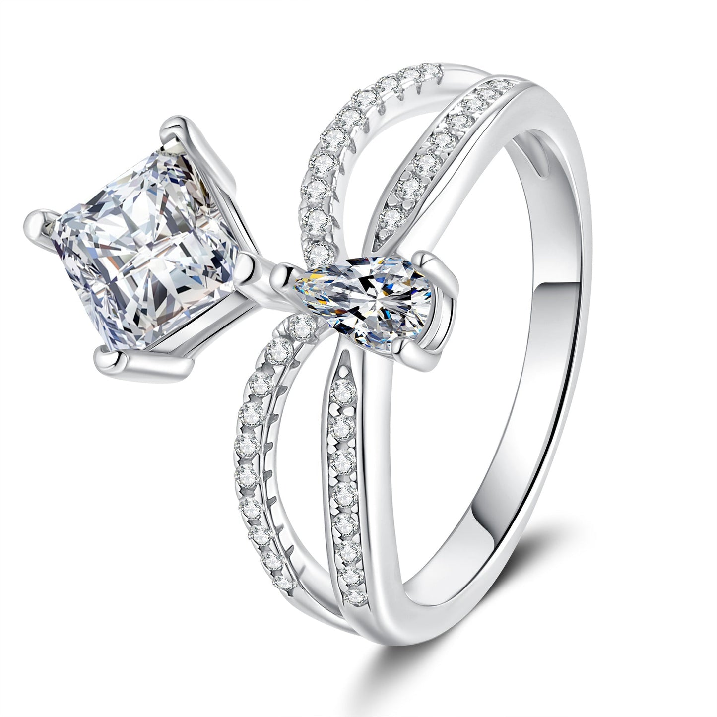 [Riva Jewelry]ELEGANTER DOPPELT VERDREHTER MOISSANITRING