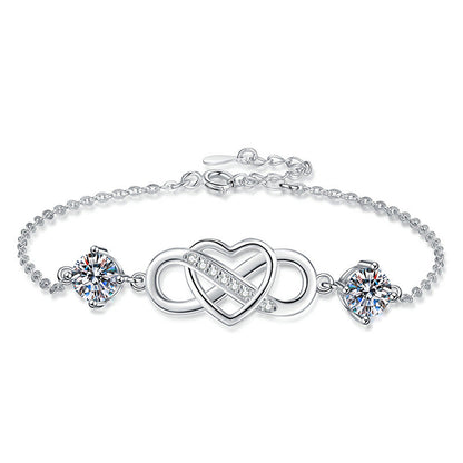 [Riva Jewelry]ダブルストーン "ラブリンク" モアッサナイト ブレスレット