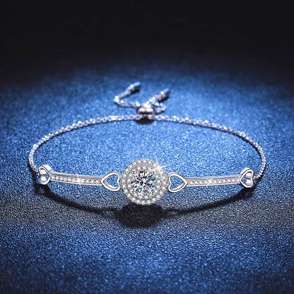 [Riva Jewelry]VERSCHRÄNKTES HERZ- & KREIS-MOISSANIT-ARMBAND