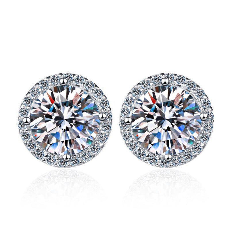 [Riva Jewelry]CLASSIC 4-PRONG ROUND MOISSANITE STUD EARRINGS
