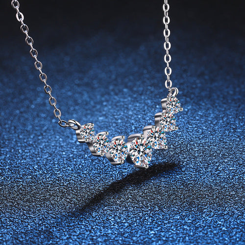 [Riva Jewelry]ミニマリストカーブスマイルモアッサナイトネックレス