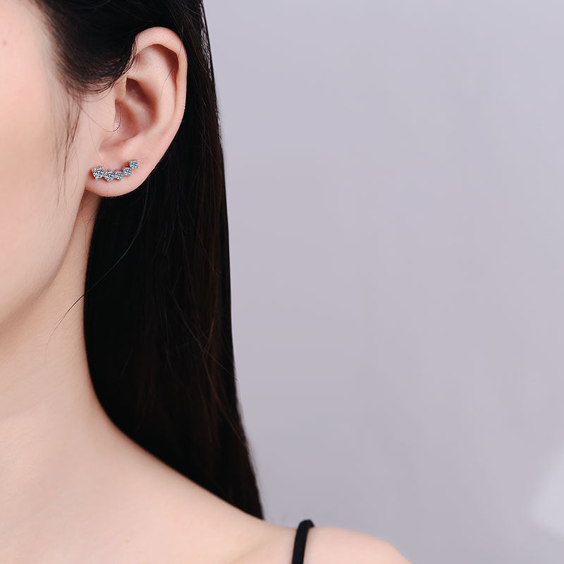 [Riva Jewelry]SPARKLING SMILE ARC MOISSANIT OHRSTECKER