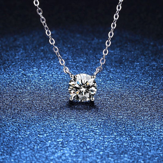 [Riva Jewelry]クラシック 4プロング ソリティア モアッサナイト ネックレス