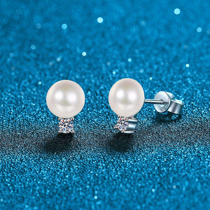 [Riva Jewelry]エレガント 天然パール＆モアッサナイト ドロップピアス