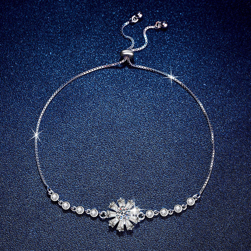 [Riva Jewelry]ラディアントアイシークリスタルサンフラワーモアッサナイトブレスレット