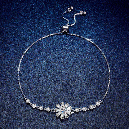 [Riva Jewelry]ラディアントアイシークリスタルサンフラワーモアッサナイトブレスレット