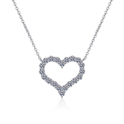 [Riva Jewelry]ROMANTISCHE HERZ-MOISSANIT-ANHÄNGERKETTE