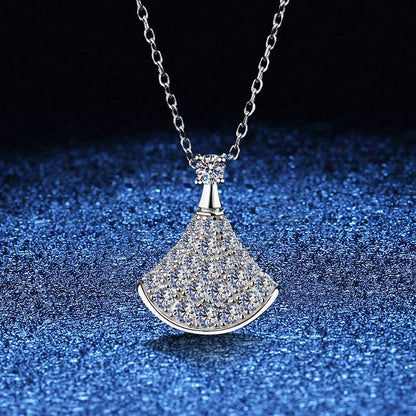 [Riva Jewelry]エレガントな扇形モアッサナイトペンダントネックレス