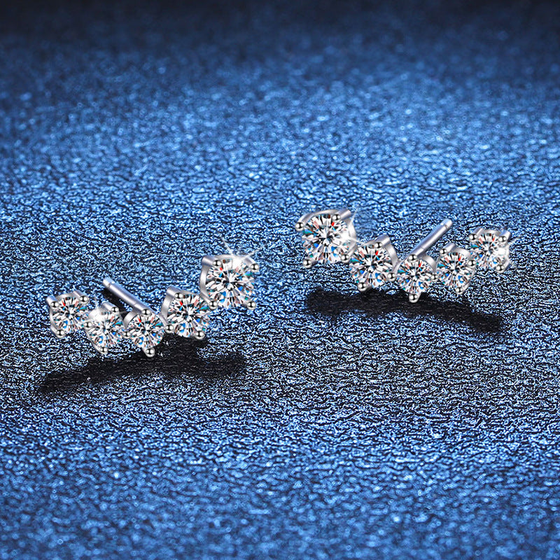 [Riva Jewelry]SPARKLING SMILE ARC MOISSANIT OHRSTECKER