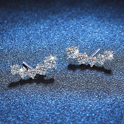 [Riva Jewelry]SPARKLING SMILE ARC MOISSANIT OHRSTECKER