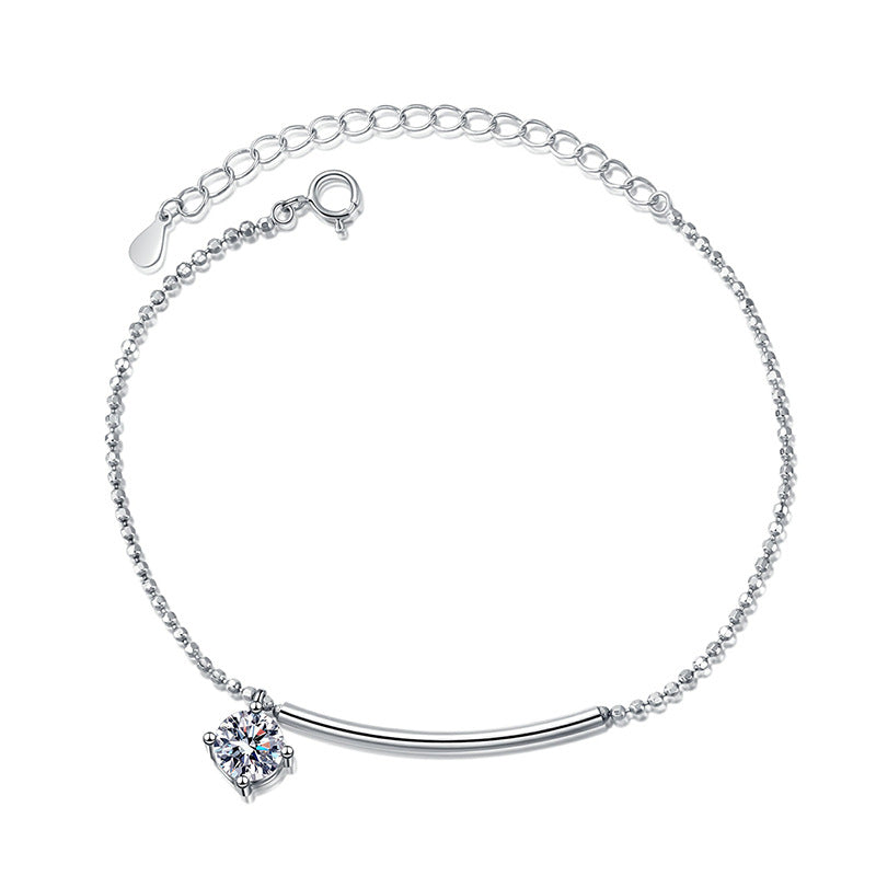 [Riva Jewelry]エレガント ハーフムーンカーブ モアッサナイトブレスレット