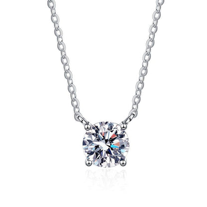 [Riva Jewelry]KLASSISCHE VIER-KRALLEN SOLITÄR-MOISSANIT-HALSKETTE