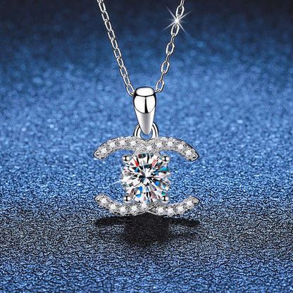 [Riva Jewelry]KLASSISCHE INEINANDERGREIFENDE MOISSANIT-ANHÄNGERKETTE