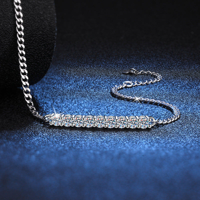 [Riva Jewelry]LÄCHELNDES GEBOGENES MOISSANIT-ARMBAND