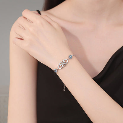 [Riva Jewelry]ダブルストーン "ラブリンク" モアッサナイト ブレスレット